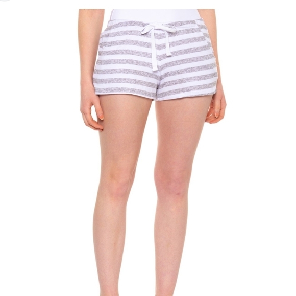 Born Hacci Super Soft Knit 4 Way Stretch Striped Shorts LG - Picture 1 of 8
